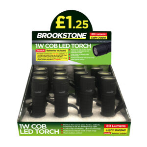 Brookstone 1w COB Torch Including Batteries in CDU