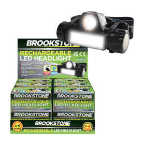 Brookstone COB Rechargeable Headlight in display of 12