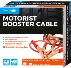 Booster Jump Cables 400amp 2500cc 2.5 metre
