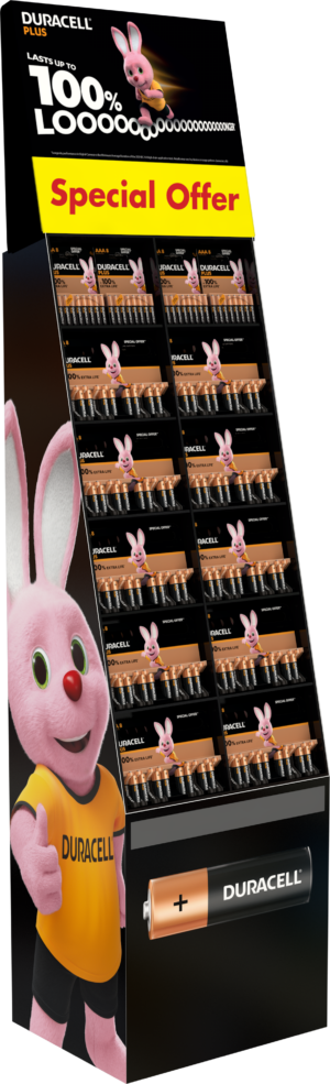Duracell 8 pack 112 cards Floor Display