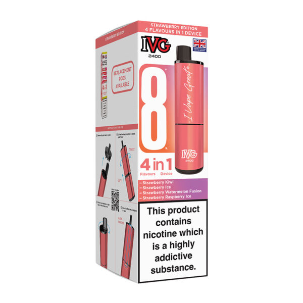 IVG 2400 4in1 Rechargeable – Strawberry Edition
